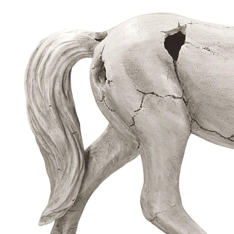 Sculpture cheval à finition craquelée