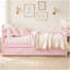 Structure de lit pour enfant pleine grandeur avec 2 tiroirs de rangement sous le lit, lit plateforme en bois avec garde-corps de sécurité, conception à profil bas, système de support à lattes robuste, aucun sommier nécessaire, rose-1225767857-1225767858
