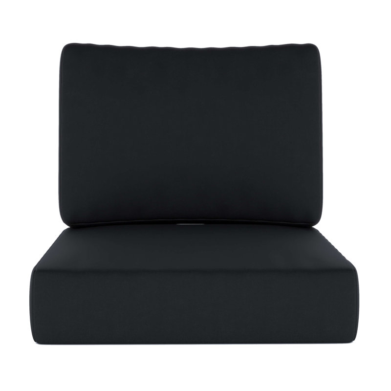 Amala Sunbrella® Outdoor Deep Seating Cushion, Sunbrella® Canvas Black, 25" W x 25.5" D