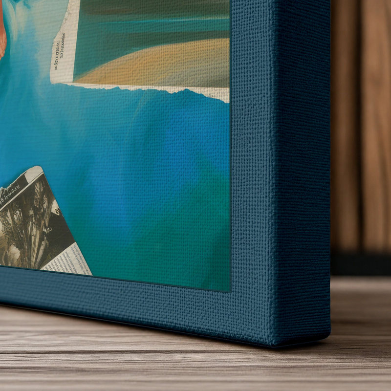 Figure in Motion Eclectic - Wrapped Canvas, 18x12 - 45.7 x 30.5 cm, Teal Border