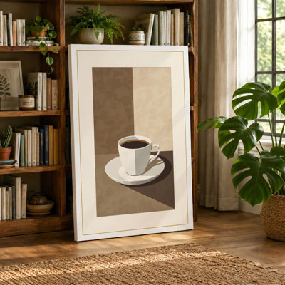 Cup and Shadow Minimalist - Wrapped Canvas