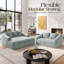 Canapé-lit d'angle modulaire 2 pièces, chenille, assise profonde, convertible, aucun assemblage requis, bleu-gris-272536191