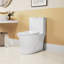 Toilette allongée en céramique, 1,1 / 1,6 po, hauteur confortable, blanc, et siège à fermeture ferme avec couvercle souple T039wt