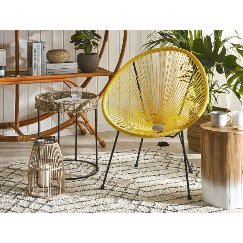 Broseley Wicker Outdoor Lounge Chair, Yellow