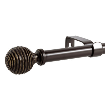 Tringle à rideaux simple 5/8 po avec faiteaux Boule