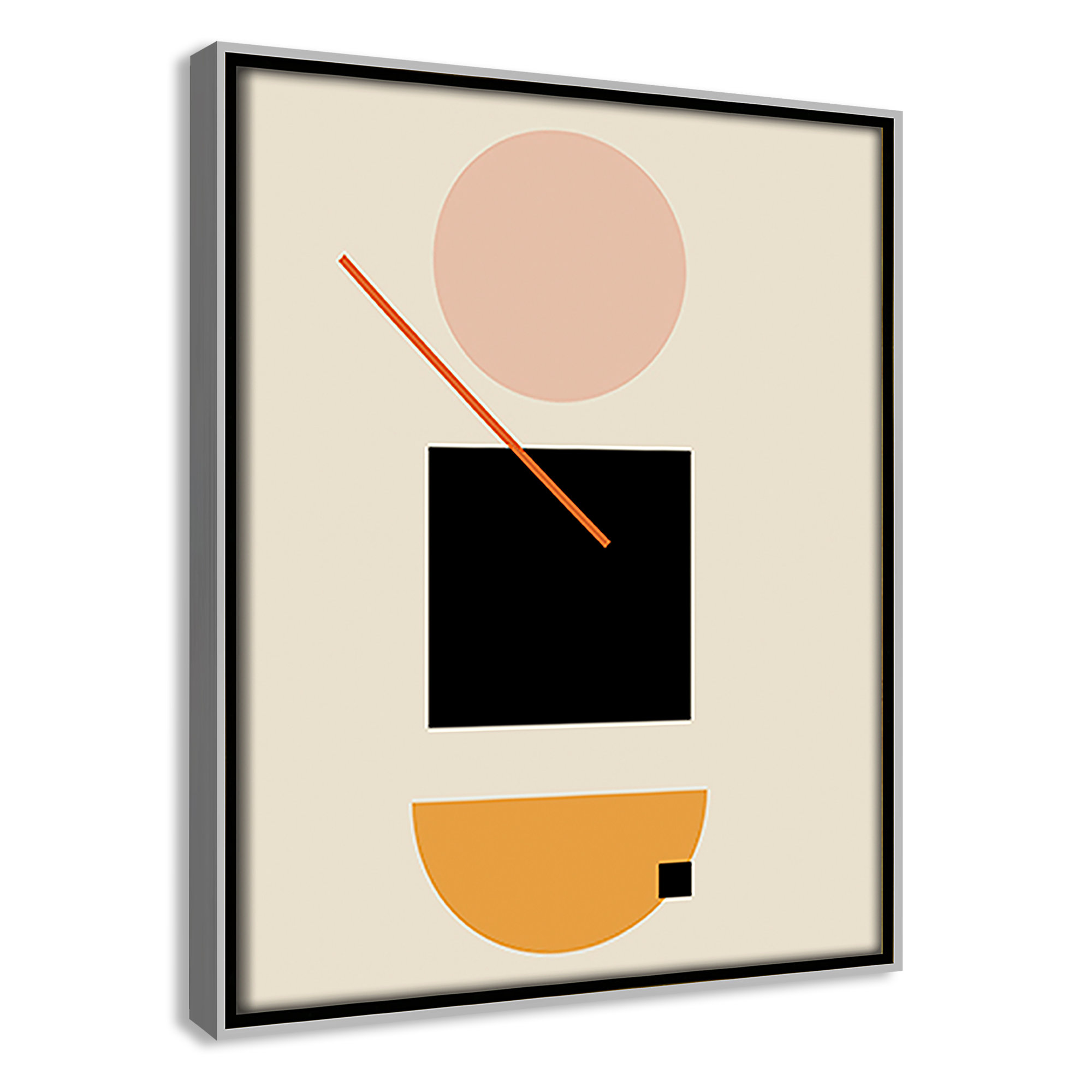 Simple Shapes by Daniela Santiago, 11.5" H x 9.5" W x 2" D, Silver Framed