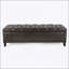 Banc repose-pieds avec rangement, polyuréthane brun foncé-930389700