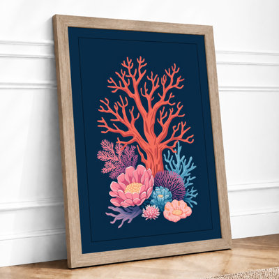 Coral Blossom Tree Botanical - Print