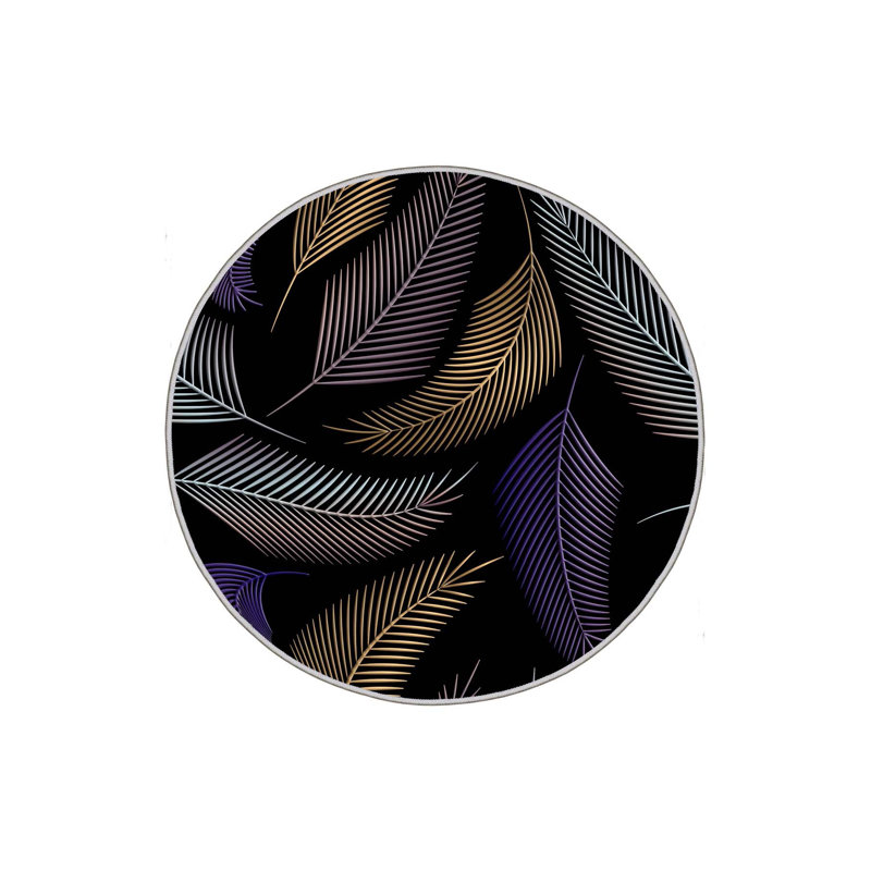 Luxurious Round Carpet (39.4 Inches), 100% Polyester, 0.3 Inch Pile Height | 3D Digital Printing, Antibacterial, Non-Slip PVC Dot Underside | Machine Washable, Perfect for Living Room, Bedroom & Playroom Decor