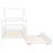 Twin Size Wooden House Bed With Twin Size Trundle, White