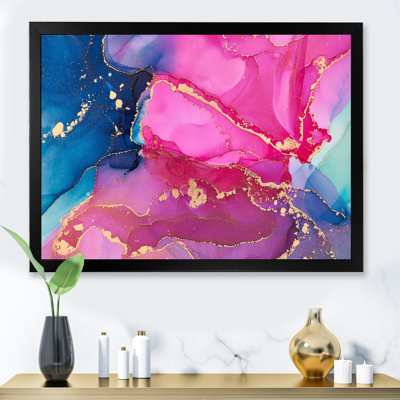 Mauve et rose - Abstrait fluide de luxe - peinture sur toile