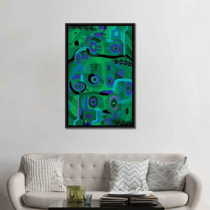 «Cabins In The Sea» par Charles Harker, impression sur toile tendue, H 26 po x l 18 po x P 1,5 po, Toile avec cadre noir