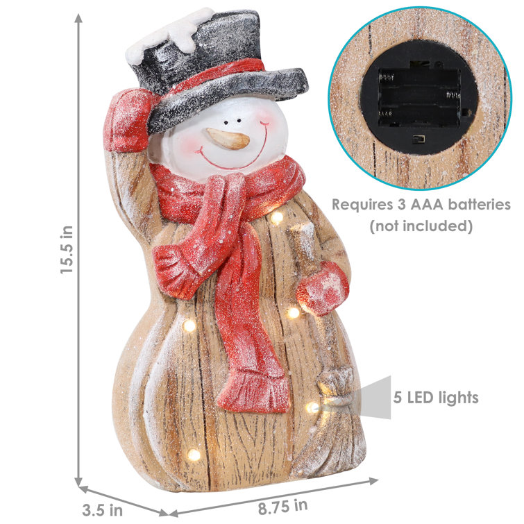 25 Inch Pre-Lit Light Up Snowman, Collapsible Outdoor Snowman Christmas  Yard Decorations