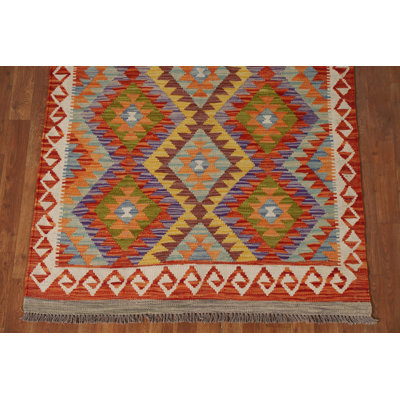 Multolor Kilim Reversible Wool Rug 4x6