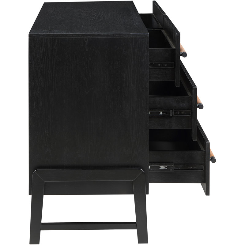 Commode 6 tiroirs Kaya, Noir