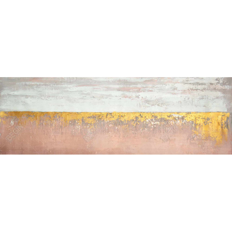 "Golden Pink" sur toile, H 16 po x l 48 po