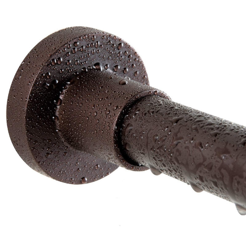 Matte Bronze Stainless Steel Tension Shower Curtain Rod 43-73 in.
