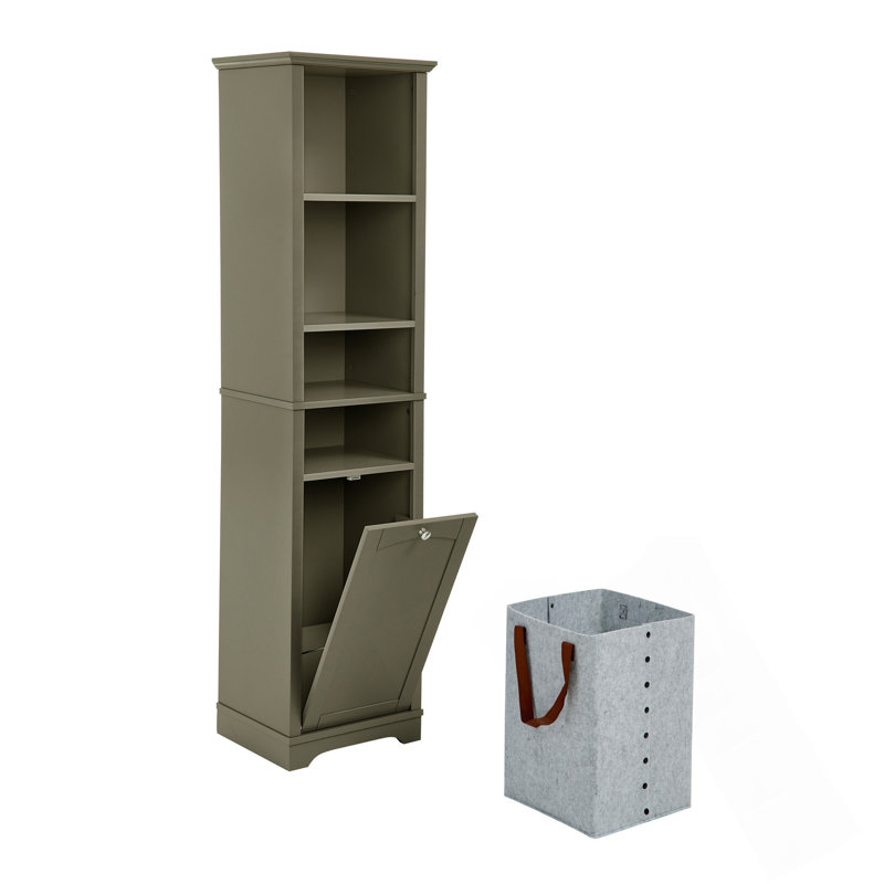 Armoire de rangement multifonctionnelle de 64 pouces de hauteur avec tablettes et panier à linge intégré