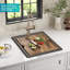 Évier de cuisine à simple cuve à montage sur plan en granite 28 po KRAUS Bellucci avec accessoires-86781488-87761613