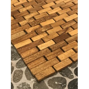 Hip-o Modern Living Teak Handmade Bathroom Floor Mat