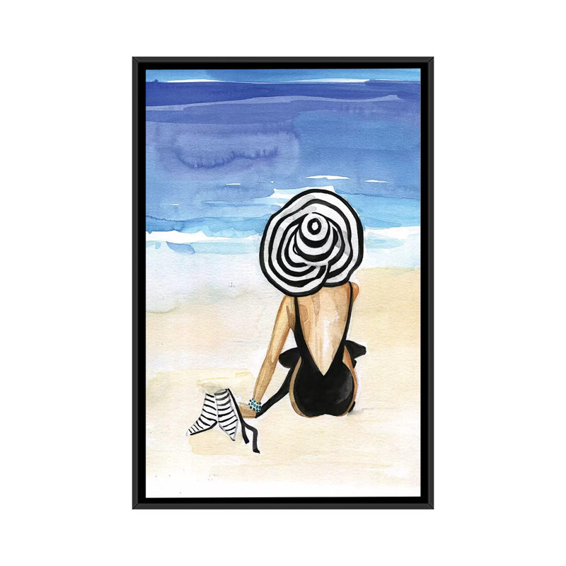 Reproduction d’art sur toile tendue, H 26 po x l 18 po x P 1,5 po, Toile avec cadre noir, Pas de tapis
