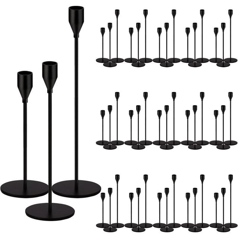 48 Pack Tall Metal Taper Candle Holders