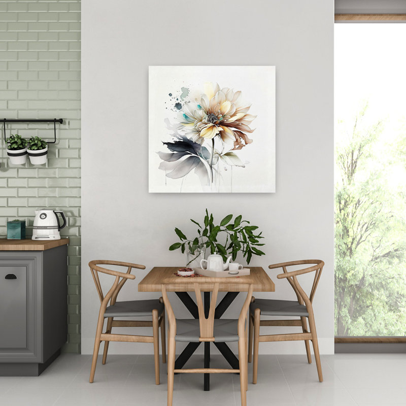 Art floral pastel contemporain, H 32 po x l 32 po