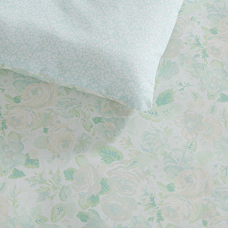 Ensemble d'édredon vert réversible Laura Ashley Quartet, Grand édredon et 6 pièces supplémentaires