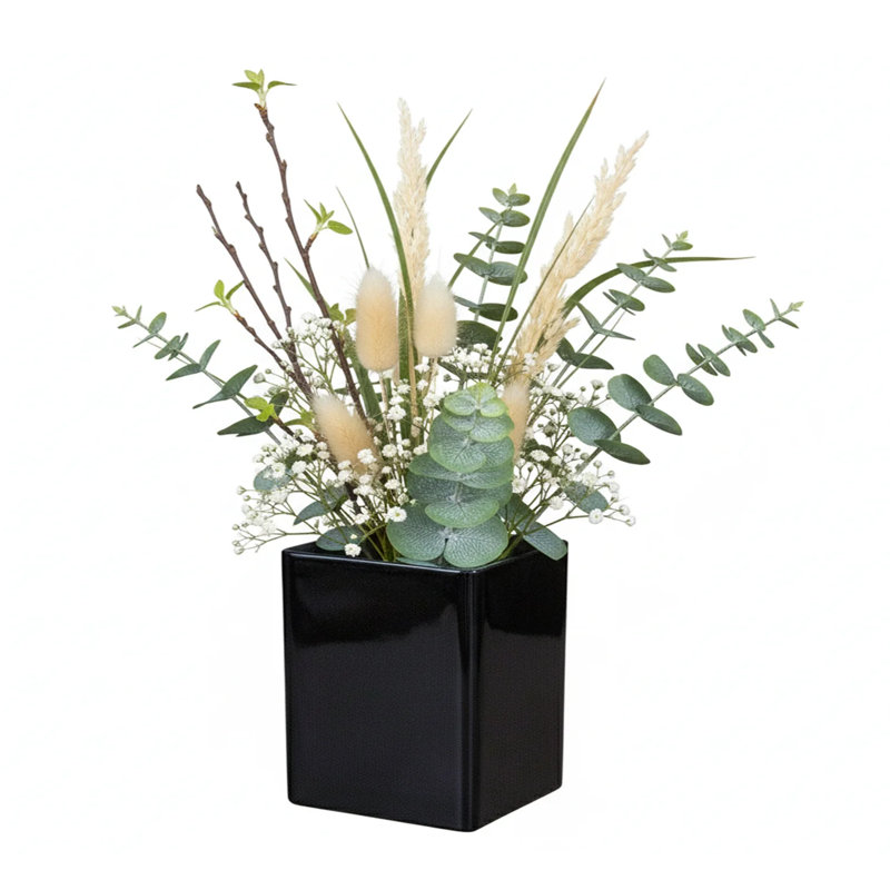Machine Made Glass Cube Vase With Electroplating Inside, 4" H x 3.6" W x 4.7" D, Black
