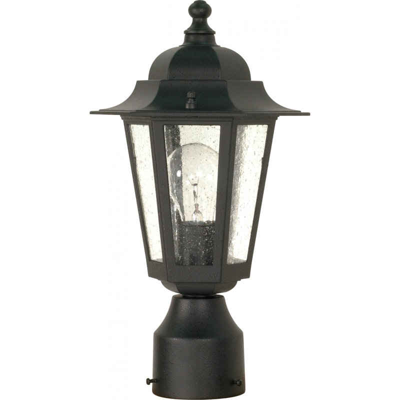 Tête de lanterne 1 lumière H 14,25 po Mayer, Noir texturé