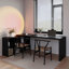 Bureau de direction en bois massif noir en forme de L-1041438506-1041438498