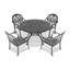 Ensemble de 5 pièces de mobilier de patio en aluminium coulé avec coussins. Ensemble repas de style campagnard-1289506460