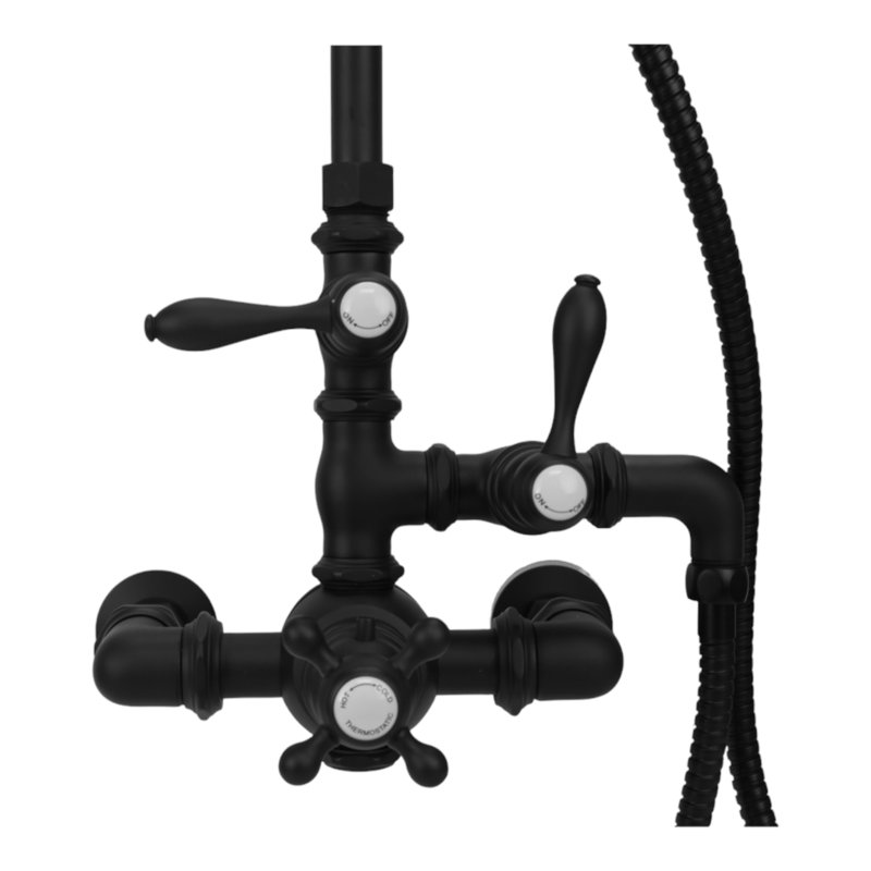 Système de douche thermostatique et douche à main Exposed (P1088) par Strom Living, Bronze frotté à l'huile