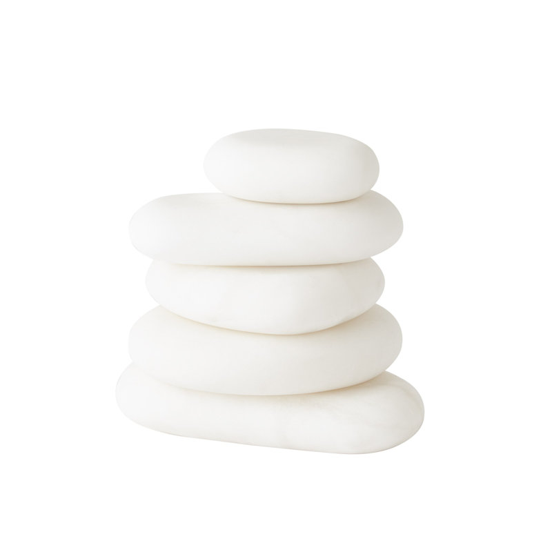 S/5 River Rocks, White
