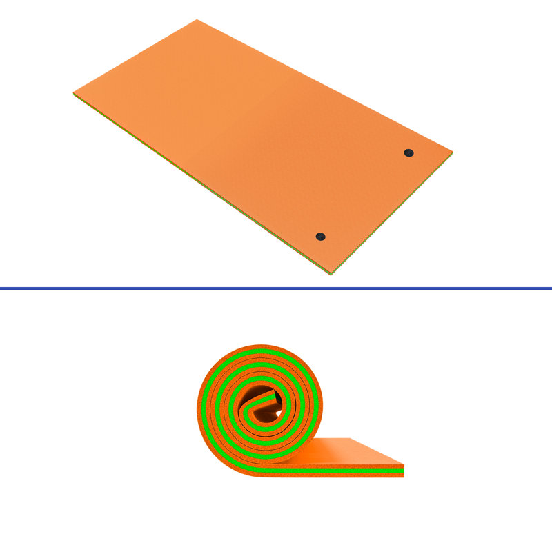 Tapis flottant en mousse, H 1,4 po x l 108,3 po x P 71 po, Orange