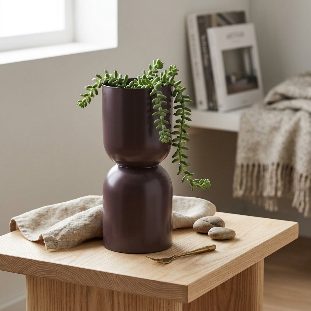 Paulding Iron Table Vase, Brown