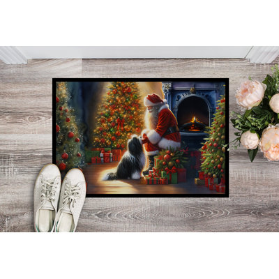 Tibetan Terrier and Santa Claus Doormat