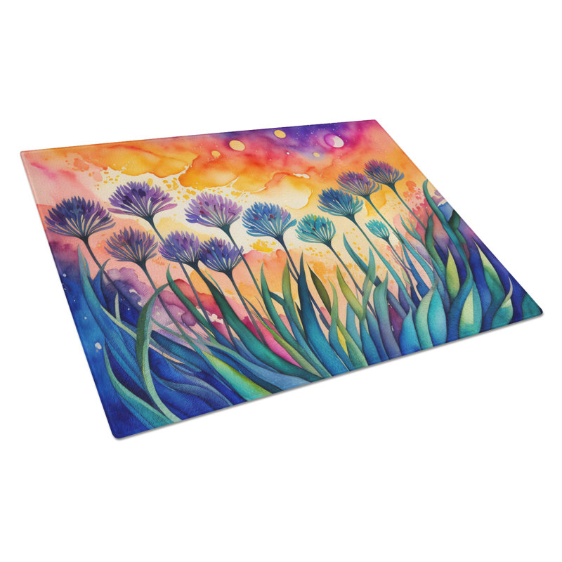 Planche à découper en verre Agapanthus