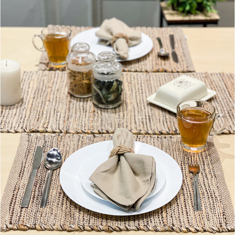 Sonya Rectangle Placemat, Natural/Brown