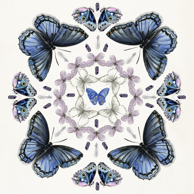 Butterfly Mandala II 1 Piece Wrapped Canvas Painting