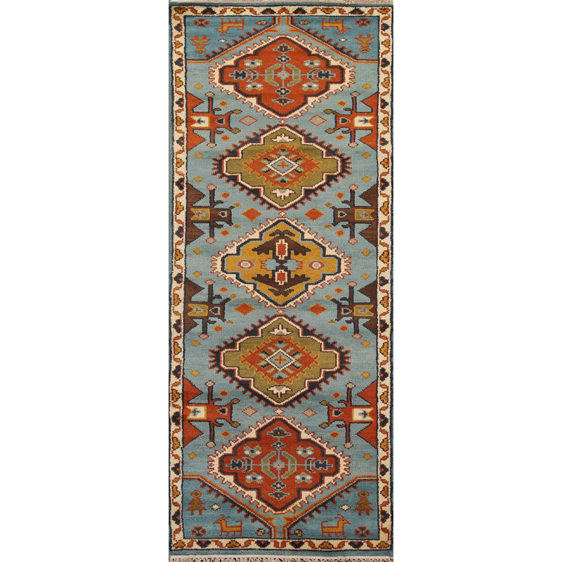 Tapis de couloir géométrique traditionnel 3 x 8