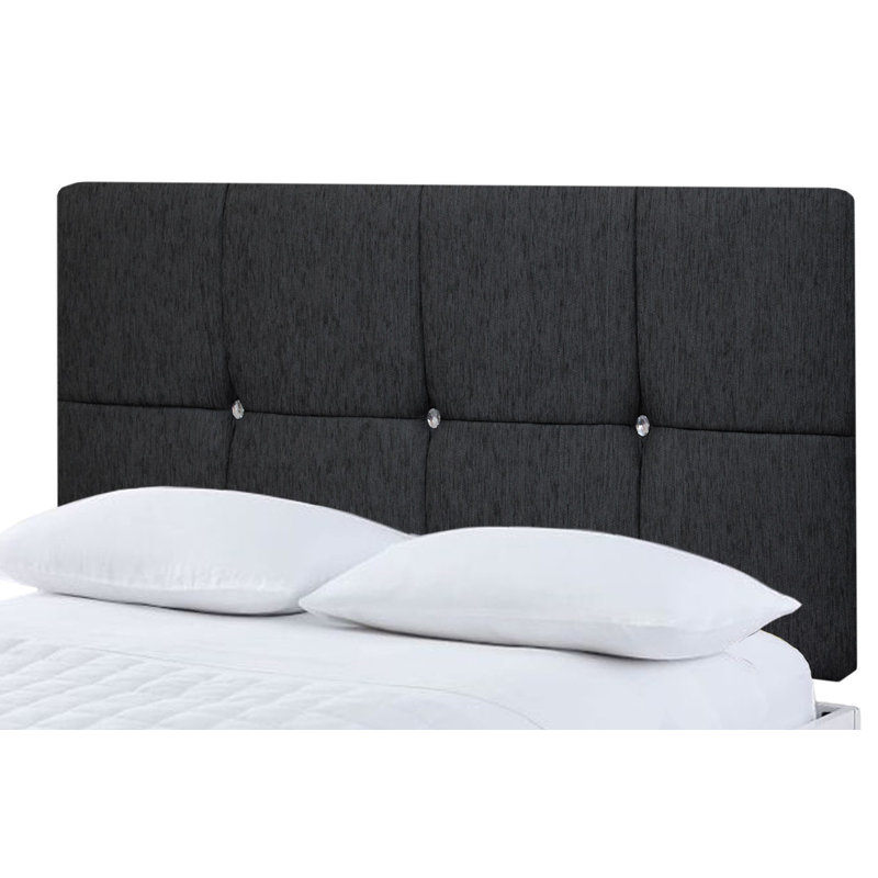 Upholstered Headboard, Super King (6'), Black Chenille