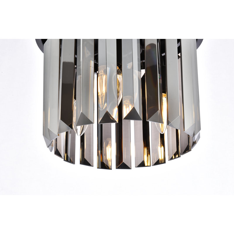 Yazmin Flush Mount, Gray, Matte Black