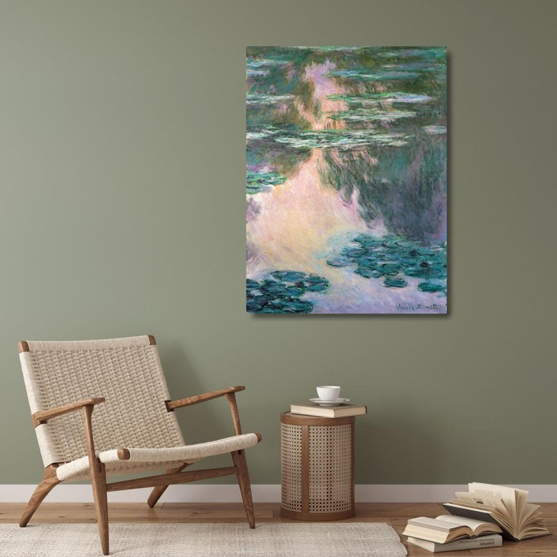 «Red Barrel Studio® Monet», galerie d'art sur toile tendue par Claude, «Water, lily pond 1907», H 36 po x l 28 po
