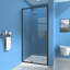 Porte de douche à cadre réglable l 29 à 32 po x H 72 po, ouverture réversible gauche / droite et conception imperméable, verre trempé certifié ANSI avec panneau rotatif, revêtement facile à nettoyer et poignée en acier inoxydable, peu encombrant pour la salle de bain