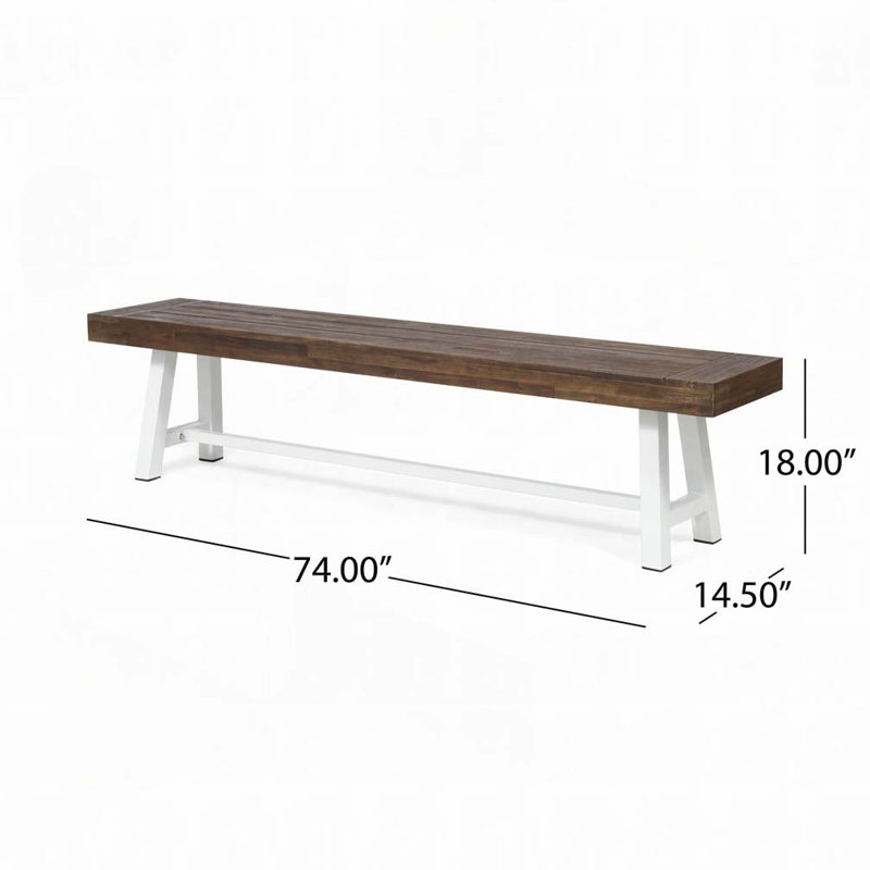 Wood Outdoor Bench, 2-Person Garden Bench
