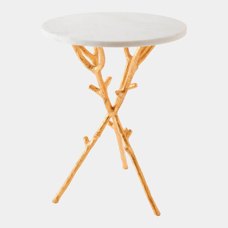 Coral Tripod Table-Gold Leaf