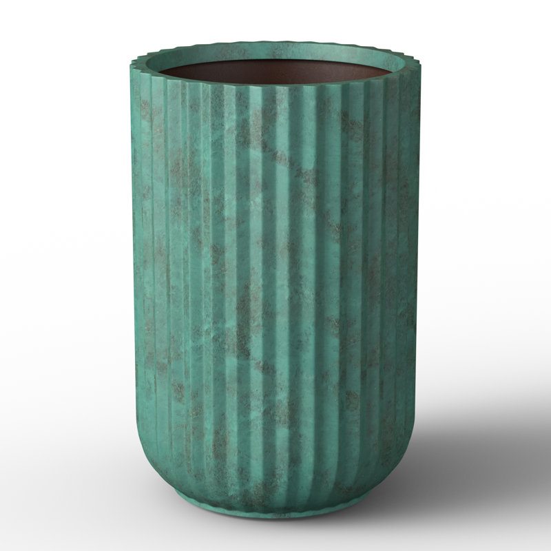 Grand pot / pot rond en béton avec trous de drainage, H 22,44 po x l 13,98 po x P 13,98 po