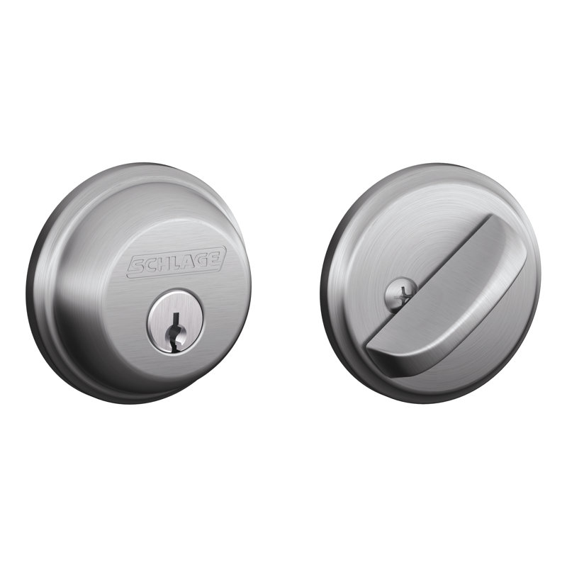 Single Cylinder Deadbolt, Satin Chrome, Keyed Different, Yes