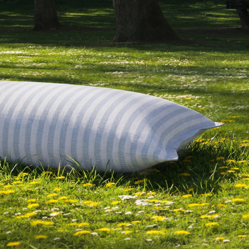 Hunter Rectangular Outdoor Pillows, Light Blue/White, Striped
